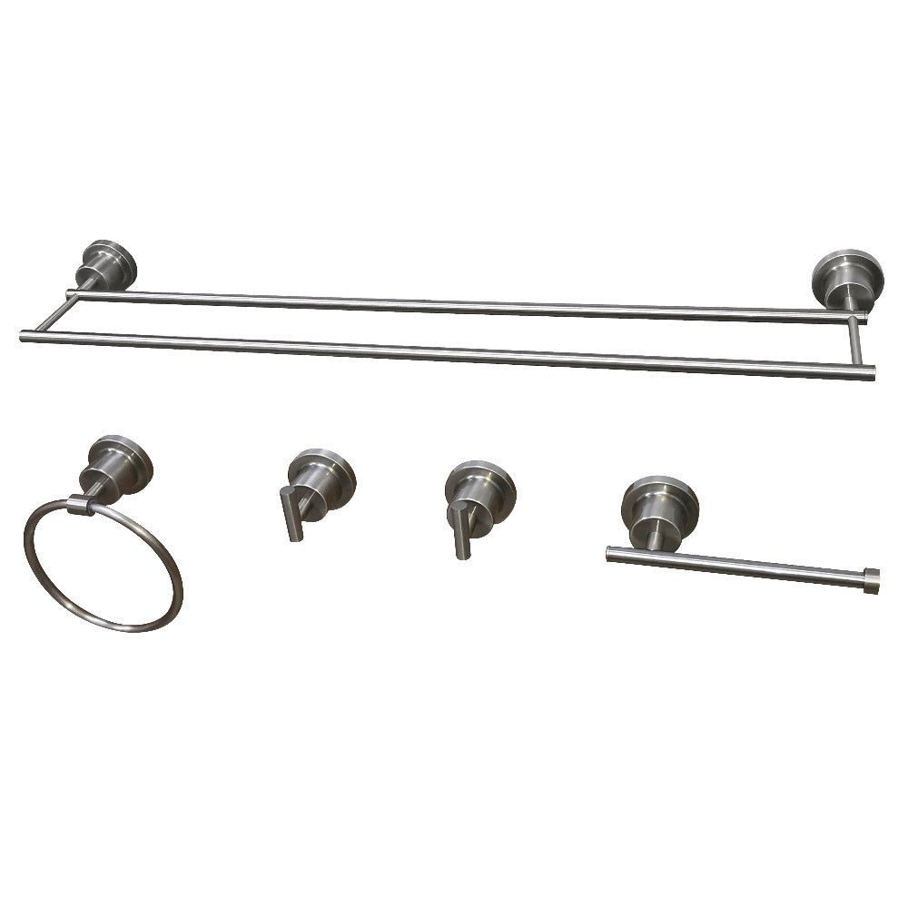 Kingston Brass BAH821330478SN Concord 5-Piece Bathroom Accessory Set, Brushed Nickel - BNGBath