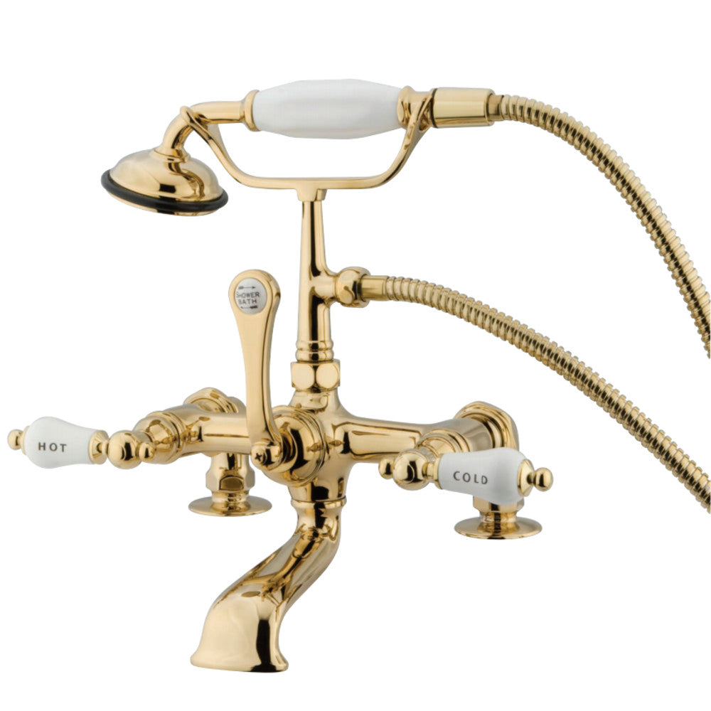 Kingston Brass CC207T2 Vintage 7-Inch Deck Mount Tub Faucet, Polished Brass - BNGBath