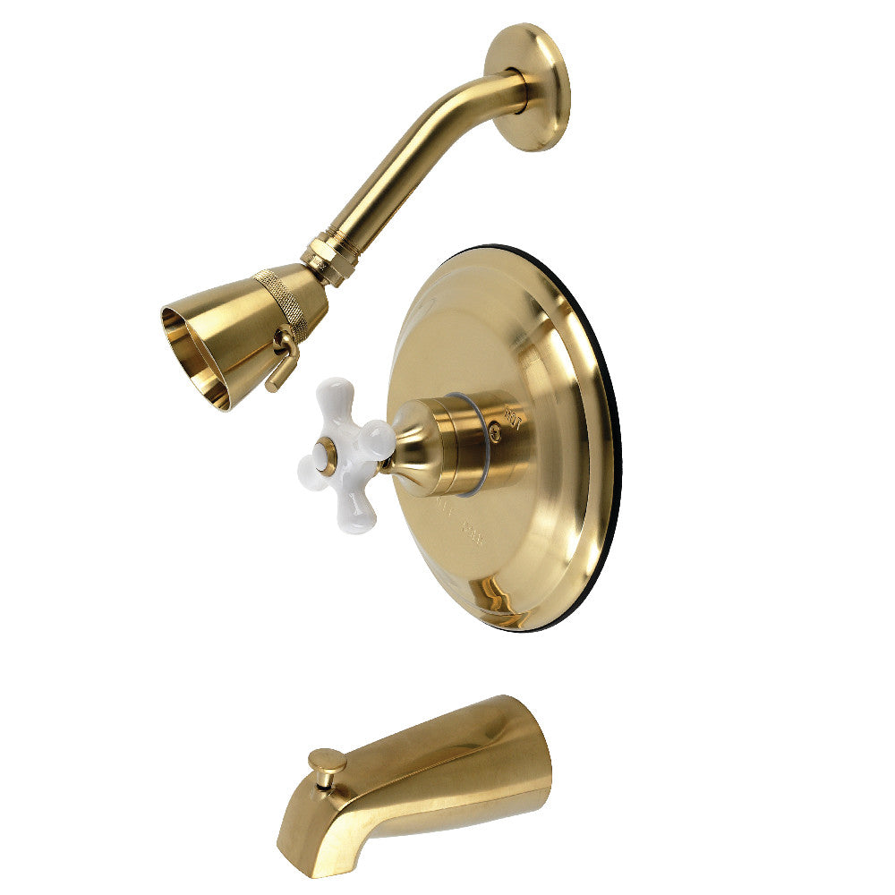 Kingston Brass KB3637PX Restoration Tub and Shower Faucet, Brushed Brass - BNGBath