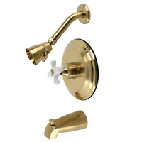 Thumbnail for Kingston Brass KB3637PX Restoration Tub and Shower Faucet, Brushed Brass - BNGBath