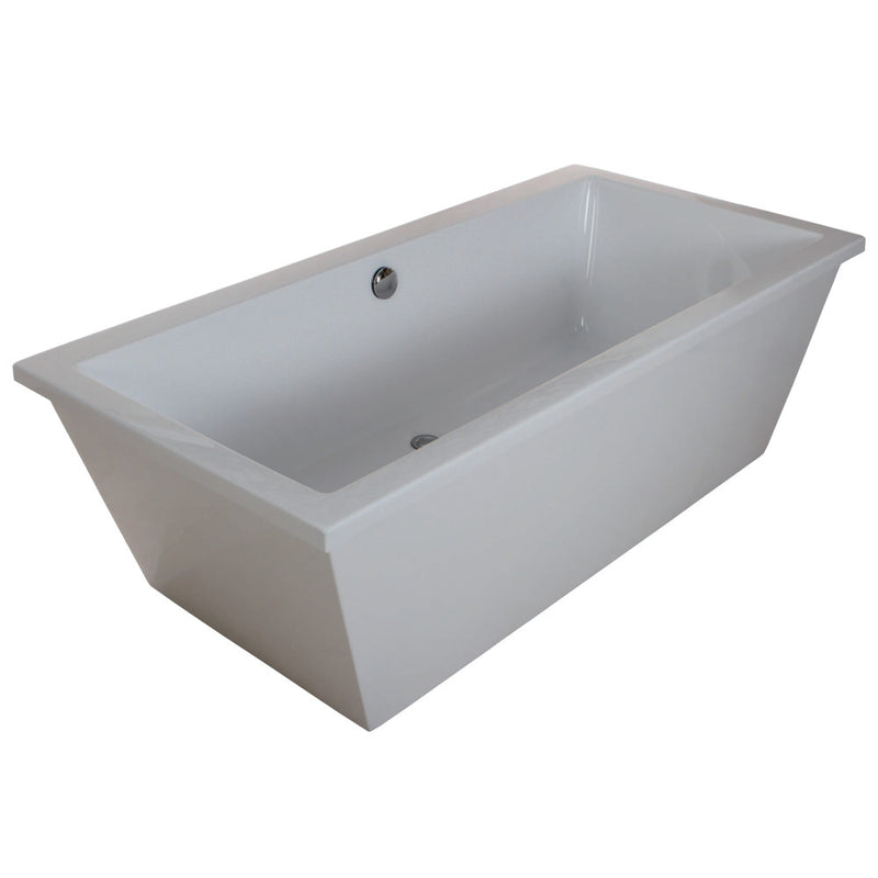 Aqua Eden VTSQ663422 66-Inch Acrylic Double Ended Freestanding Tub with Drain, White - BNGBath
