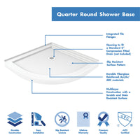 Thumbnail for DreamLine Prime 33 in. x 33 in. x 74 3/4 in. H Corner Sliding Shower Enclosure and SlimLine Shower Base Kit, Clear Glass - BNGBath