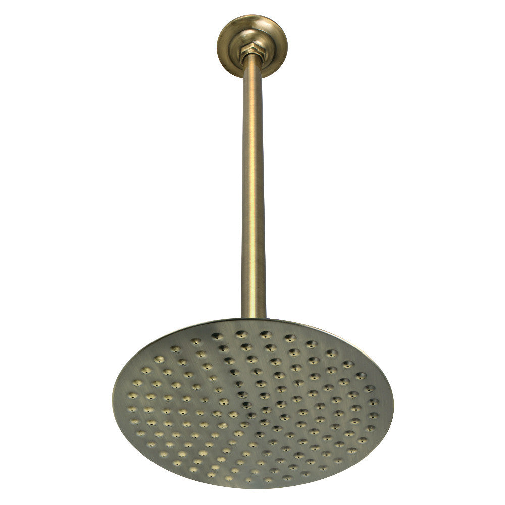 Kingston Brass K236K23 Trimscape 7-3/4 Inch Showerhead with 17 in. Ceiling Mount Shower Arm, Antique Brass - BNGBath