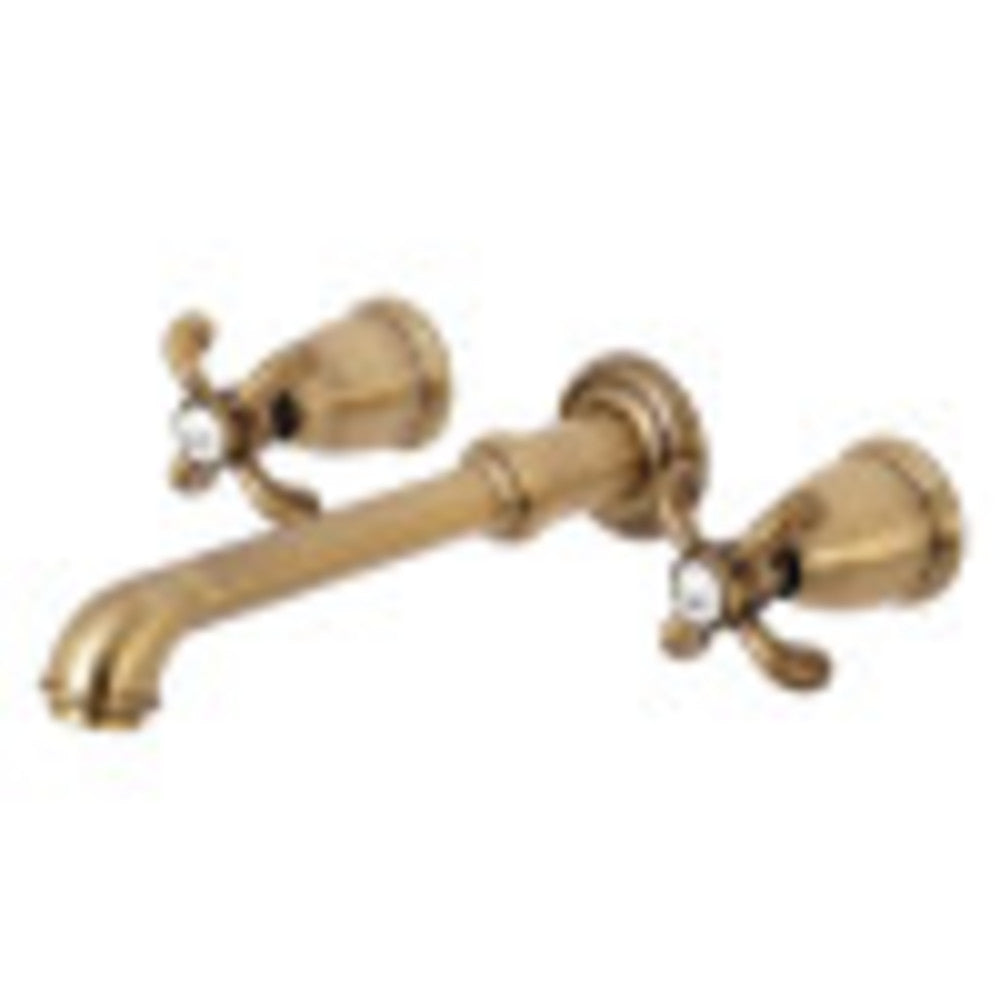 Kingston Brass KS7023TX French Country 2-Handle Wall Mount Roman Tub Faucet, Antique Brass - BNGBath