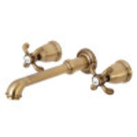 Thumbnail for Kingston Brass KS7023TX French Country 2-Handle Wall Mount Roman Tub Faucet, Antique Brass - BNGBath