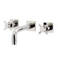 Thumbnail for Kingston Brass KS6126DX Concord Two-Handle Wall Mount Bathroom Faucet, Polished Nickel - BNGBath
