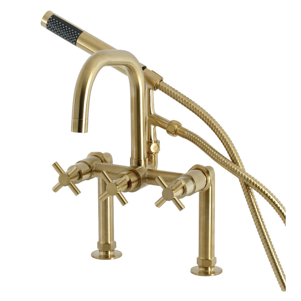 Aqua Vintage AE8407DX Concord Deck Mount Clawfoot Tub Faucet, Brushed Brass - BNGBath