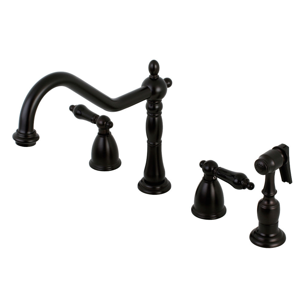 Kingston Brass KB1795PKLBS Widespread Kitchen Faucet, Oil Rubbed Bronze - BNGBath