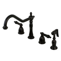 Thumbnail for Kingston Brass KB1795PKLBS Widespread Kitchen Faucet, Oil Rubbed Bronze - BNGBath