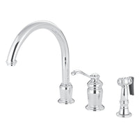 Thumbnail for Kingston Brass KS7821TLBS Single-Handle Widespread Kitchen Faucet, Polished Chrome - BNGBath