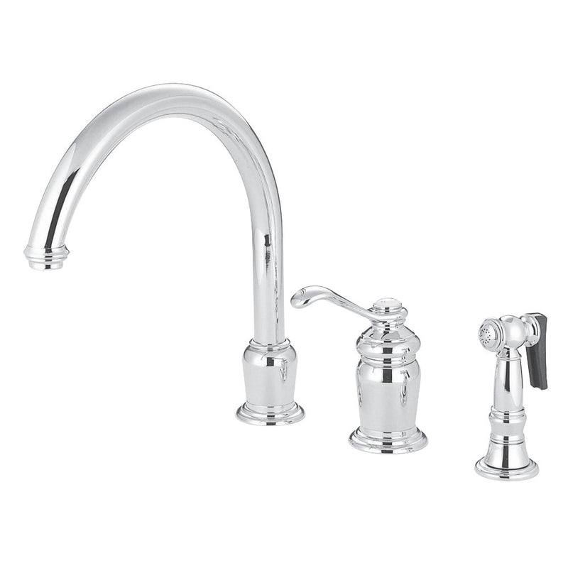 Kingston Brass KS7821TLBS Single-Handle Widespread Kitchen Faucet, Polished Chrome - BNGBath