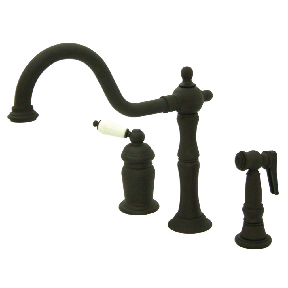 Kingston Brass KS1815PLBS Widespread Kitchen Faucet, Oil Rubbed Bronze - BNGBath