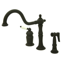 Thumbnail for Kingston Brass KS1815PLBS Widespread Kitchen Faucet, Oil Rubbed Bronze - BNGBath