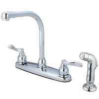 Thumbnail for Kingston Brass KB8751NFLSP NuWave French Centerset Kitchen Faucet, Polished Chrome - BNGBath