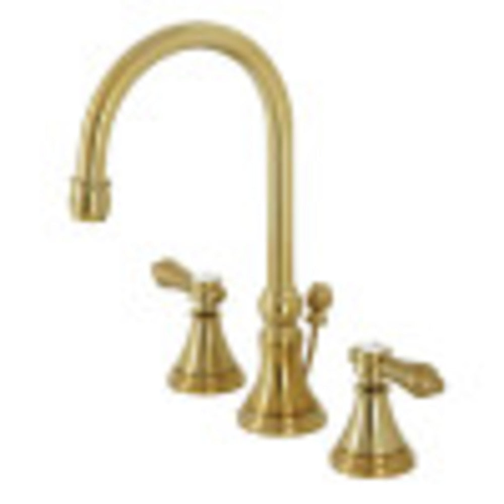 Kingston Brass KS2987BAL Heirloom Widespread Bathroom Faucet with Brass Pop-Up, Brushed Brass - BNGBath