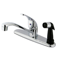 Thumbnail for Kingston Brass KB5730 Chatham Single-Handle Centerset Kitchen Faucet, Polished Chrome - BNGBath