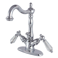 Thumbnail for Kingston Brass KS1431WLL Wilshire Two-Handle Bathroom Faucet with Brass Pop-Up and Cover Plate, Polished Chrome - BNGBath