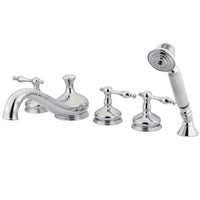 Thumbnail for Kingston Brass KS33315NL Roman Tub Faucet with Hand Shower, Polished Chrome - BNGBath