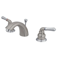 Thumbnail for Kingston Brass KB957 Magellan Mini-Widespread Bathroom Faucet, Brushed Nickel/Polished Chrome - BNGBath