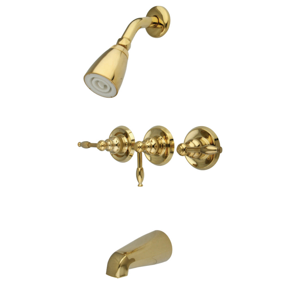 Kingston Brass KB232KL Magellan Tub & Shower Faucet, Polished Brass - BNGBath