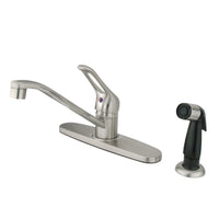 Thumbnail for Kingston Brass GKB562SN Wyndham Single-Handle Centerset Kitchen Faucet, Brushed Nickel - BNGBath