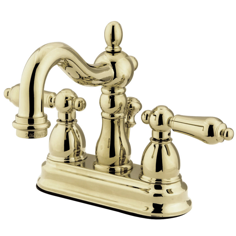 Kingston Brass KB1602AL Heritage 4 in. Centerset Bathroom Faucet, Polished Brass - BNGBath