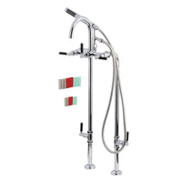 Thumbnail for Aqua Vintage CCK8101DKL Concord Freestanding Tub Faucet with Supply Line, Stop Valve, Polished Chrome - BNGBath
