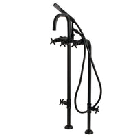 Thumbnail for Aqua Vintage CCK8400DX Concord Freestanding Tub Faucet with Supply Line, Stop Valve, Matte Black - BNGBath