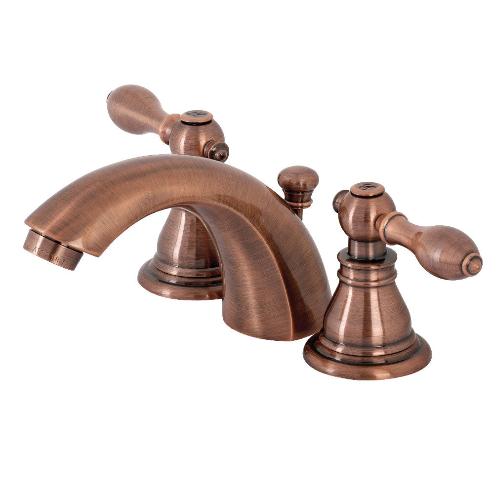 Kingston Brass KB956ACL American Classic Mini-Widespread Bathroom Faucet with Plastic Pop-Up, Antique Copper - BNGBath