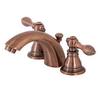 Thumbnail for Kingston Brass KB956ACL American Classic Mini-Widespread Bathroom Faucet with Plastic Pop-Up, Antique Copper - BNGBath