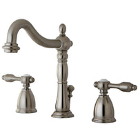 Thumbnail for Kingston Brass KB1978TAL Tudor Widespread Bathroom Faucet with Plastic Pop-Up, Brushed Nickel - BNGBath