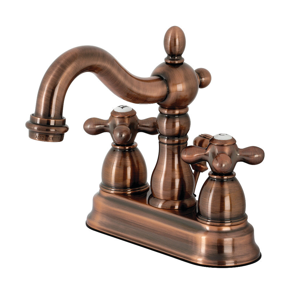 Kingston Brass KB160AXAC Heritage 4 in. Centerset Bathroom Faucet, Antique Copper - BNGBath