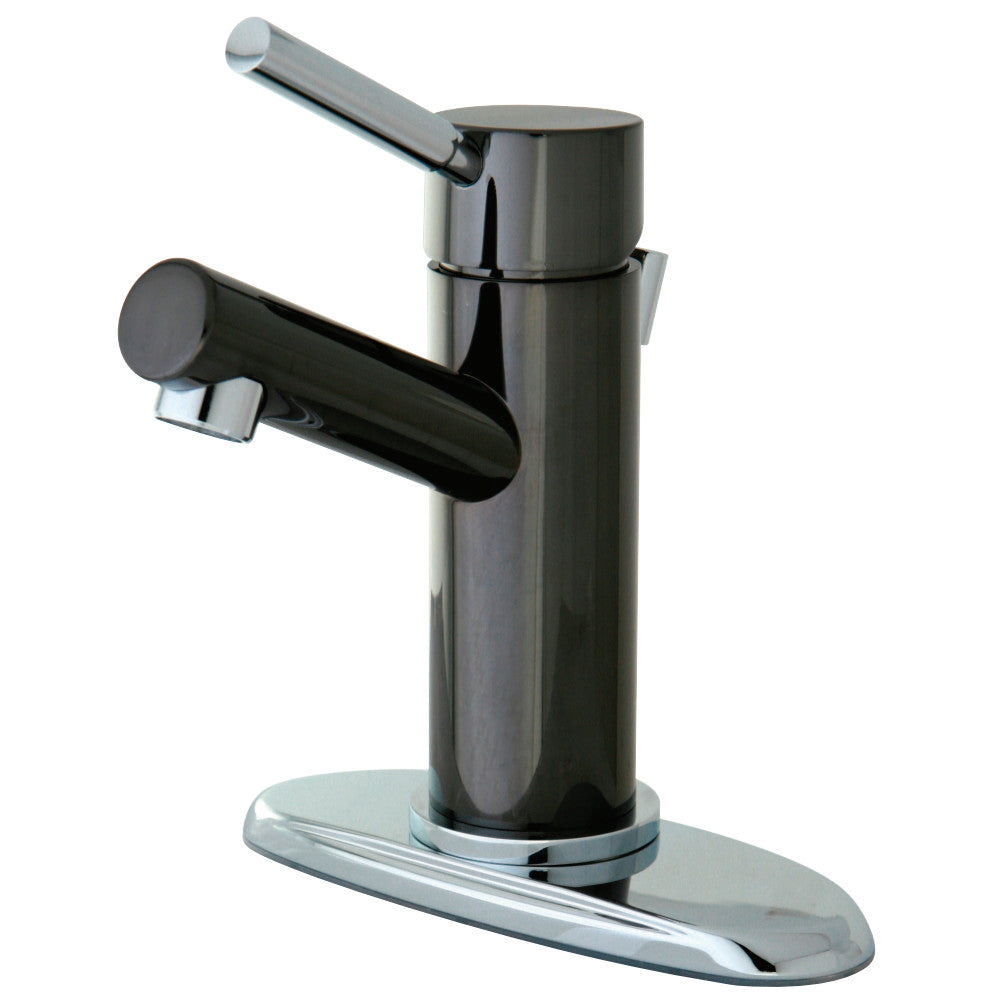 Kingston Brass NS8427DL Water Onyx Single-Handle Bathroom Faucet, Black Stainless Steel/Polished Chrome - BNGBath