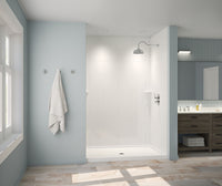 Thumbnail for 42 x 60 Swanstone Alcove Shower Pan with Center Drain in White - BNGBath