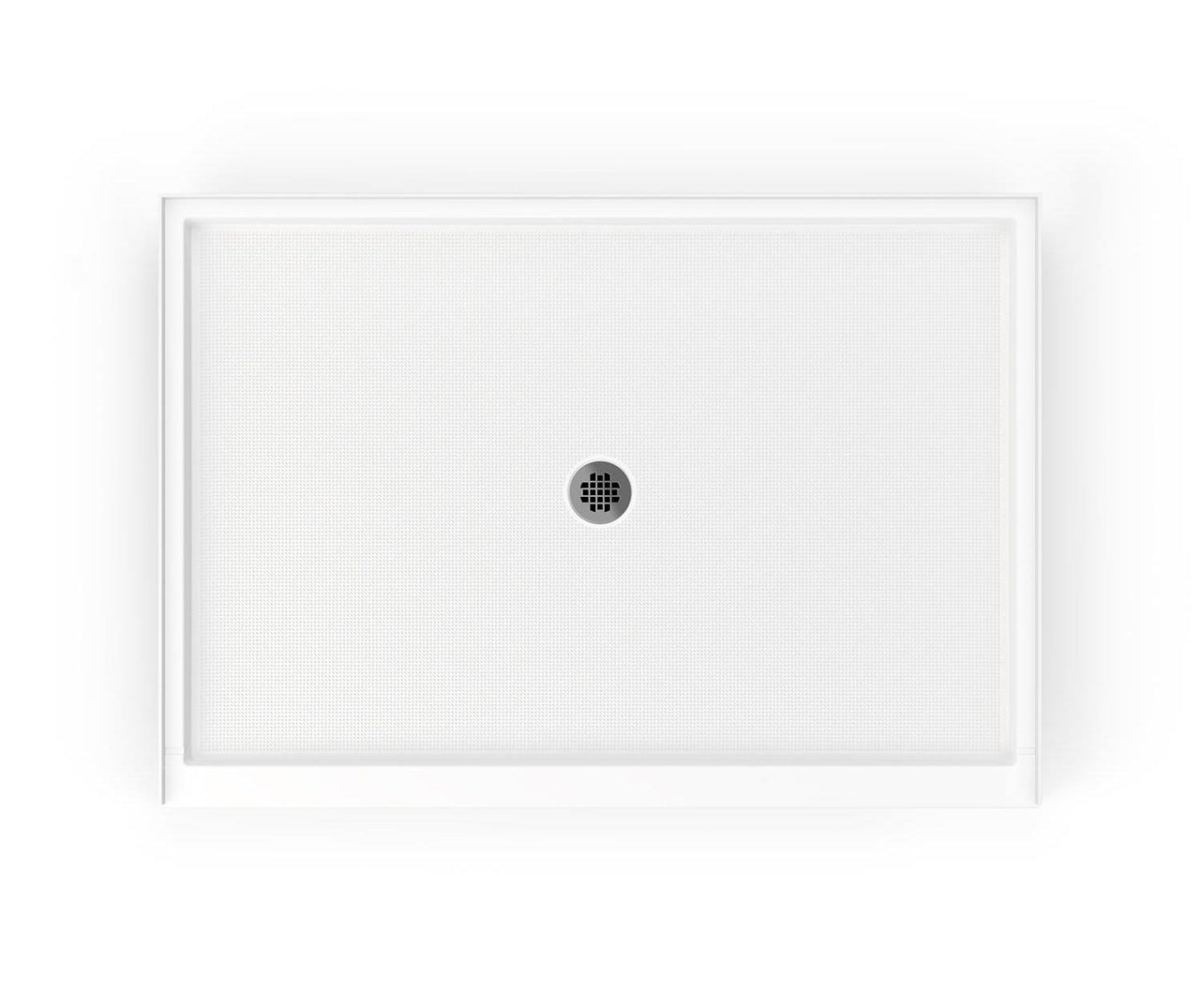42 x 60 Swanstone Alcove Shower Pan with Center Drain in White - BNGBath