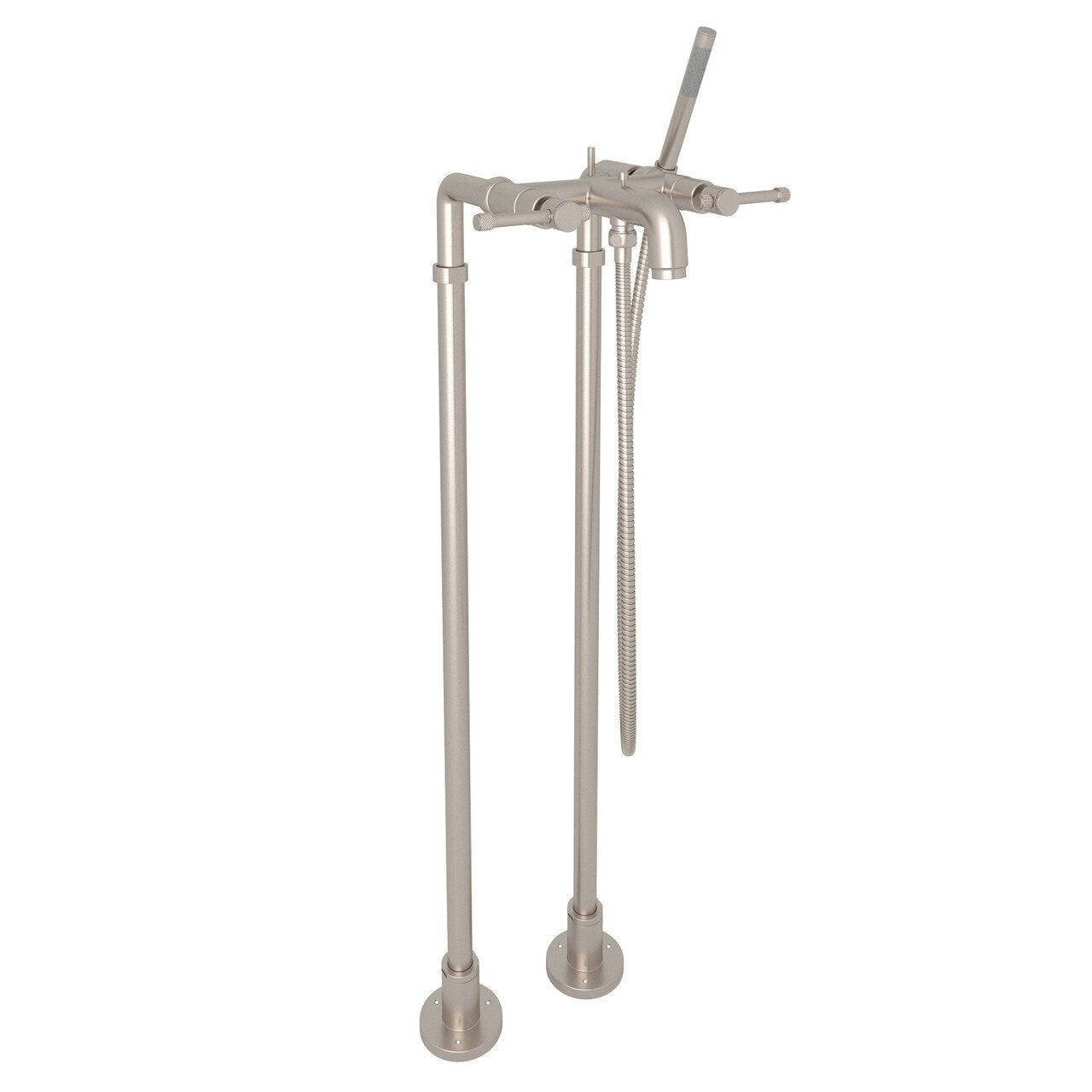 ROHL Campo Exposed Floor Mount Tub Filler with Handshower and Floor Pillar Legs or Supply Unions - BNGBath
