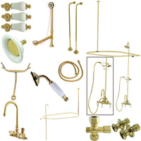 Thumbnail for Kingston Brass CCK2142PL Vintage High Arc Gooseneck Clawfoot Tub Faucet Package, Polished Brass - BNGBath