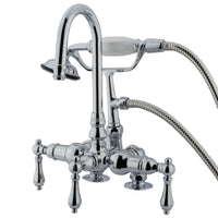 Thumbnail for Kingston Brass CC14T1 Vintage 3-3/8-Inch Deck Mount Tub Faucet with Hand Shower, Polished Chrome - BNGBath