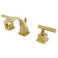 Thumbnail for Kingston Brass KS4942CQL Claremont 8 in. Widespread Bathroom Faucet, Polished Brass - BNGBath