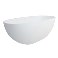 Thumbnail for Aqua Eden VRTRS653123 Arcticstone 65-Inch Solid Surface White Stone Freestanding Tub with Drain, Matte White - BNGBath
