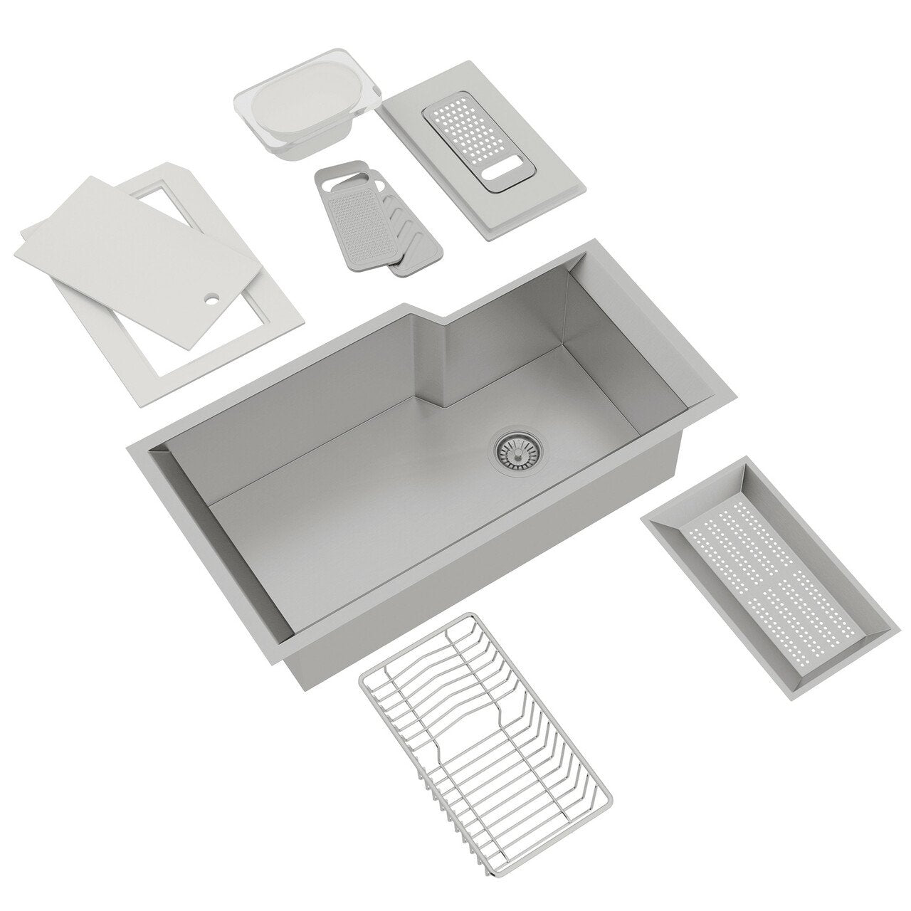 ROHL Culinario Single Bowl Stainless Steel Kitchen Sink with Accessories - BNGBath