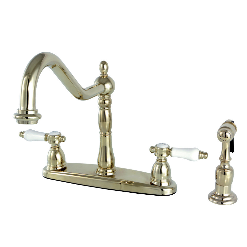 Kingston Brass KB1752BPLBS Bel-Air Centerset Kitchen Faucet, Polished Brass - BNGBath