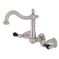 Thumbnail for Kingston Brass KS1258PKL Duchess Two-Handle Wall Mount Bathroom Faucet, Brushed Nickel - BNGBath
