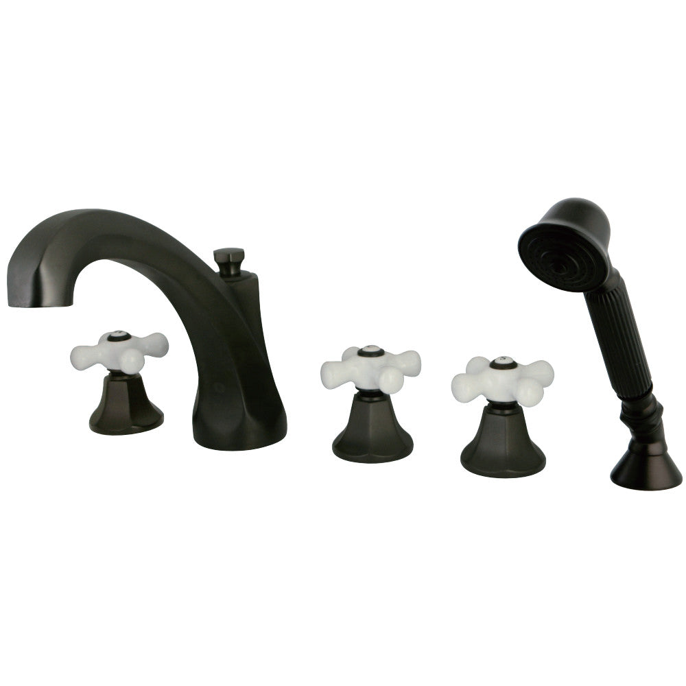Kingston Brass KS43255PX Roman Tub Faucet with Hand Shower, Oil Rubbed Bronze - BNGBath
