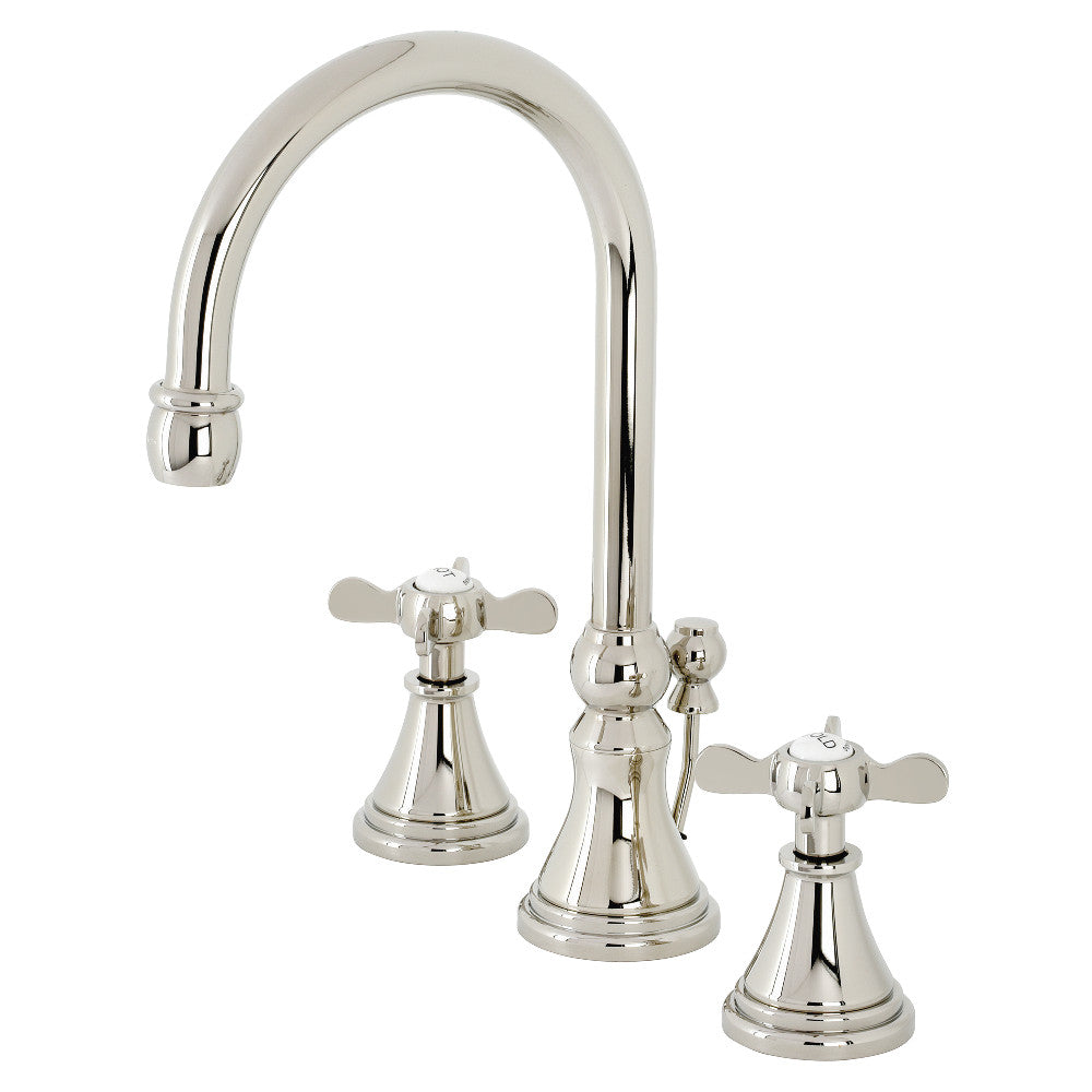 Kingston Brass KS2986BEX Essex Widespread Bathroom Faucet with Brass Pop-Up, Polished Nickel - BNGBath
