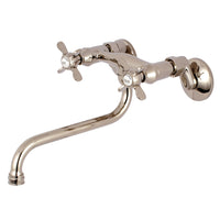 Thumbnail for Kingston Brass KS115PN Essex Two Handle Wall Mount Bathroom Faucet, Polished Nickel - BNGBath