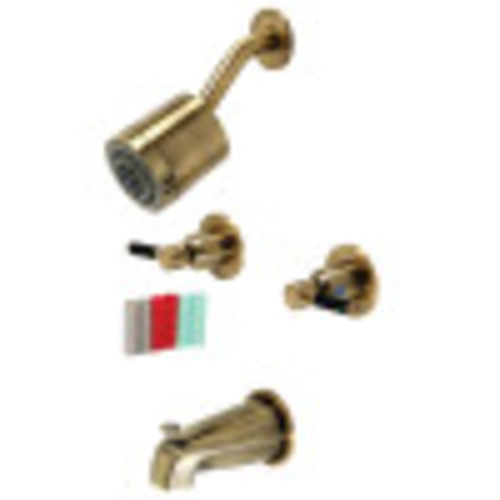 Kingston Brass KBX8143DKL Kaiser Two-Handle Tub and Shower Faucet, Antique Brass - BNGBath