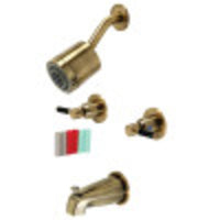 Thumbnail for Kingston Brass KBX8143DKL Kaiser Two-Handle Tub and Shower Faucet, Antique Brass - BNGBath