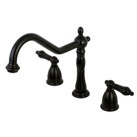 Thumbnail for Kingston Brass KB1795PKLLS Widespread Kitchen Faucet, Oil Rubbed Bronze - BNGBath