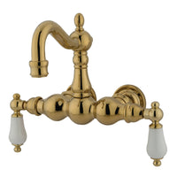 Thumbnail for Kingston Brass CC1005T2 Vintage 3-3/8-Inch Wall Mount Tub Faucet, Polished Brass - BNGBath
